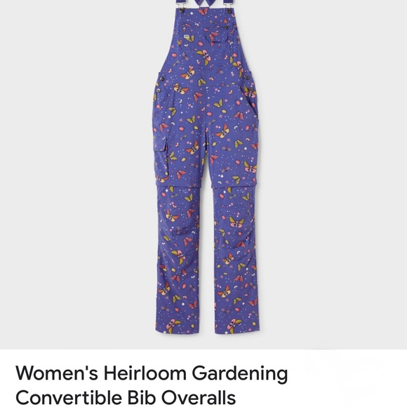 🦋 DULUTH Trading Butterfly Heirloom Overalls Small NEW 🛍️ Garden Bib SMALL NWT - Picture 1 of 8
